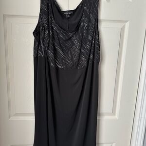 Dana Kay Black Sleeveless Cowl Neck Sheath Mini Dress